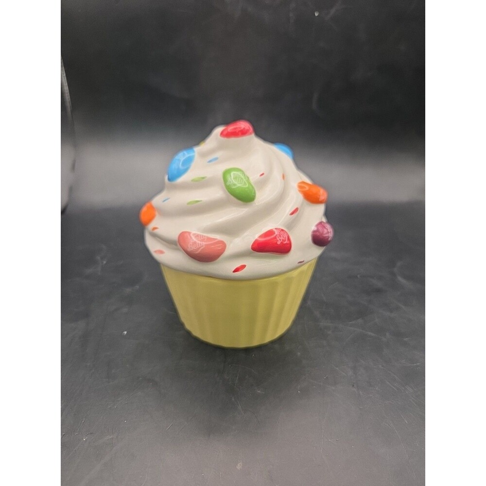 JELLY BELLY Jelly Bean Cupcake Treat Ceramic Container Trinket Box